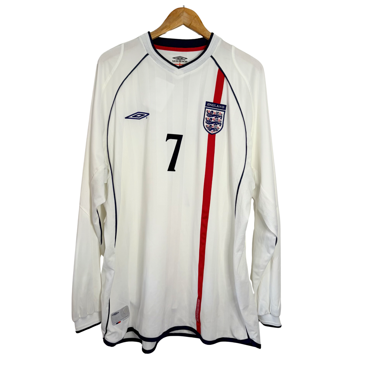 2002 England Home Shirt “Beckham 7” - XXL
