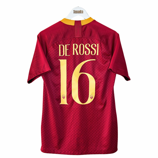 2018-19 Roma Home Shirt - Small - De Rossi 16