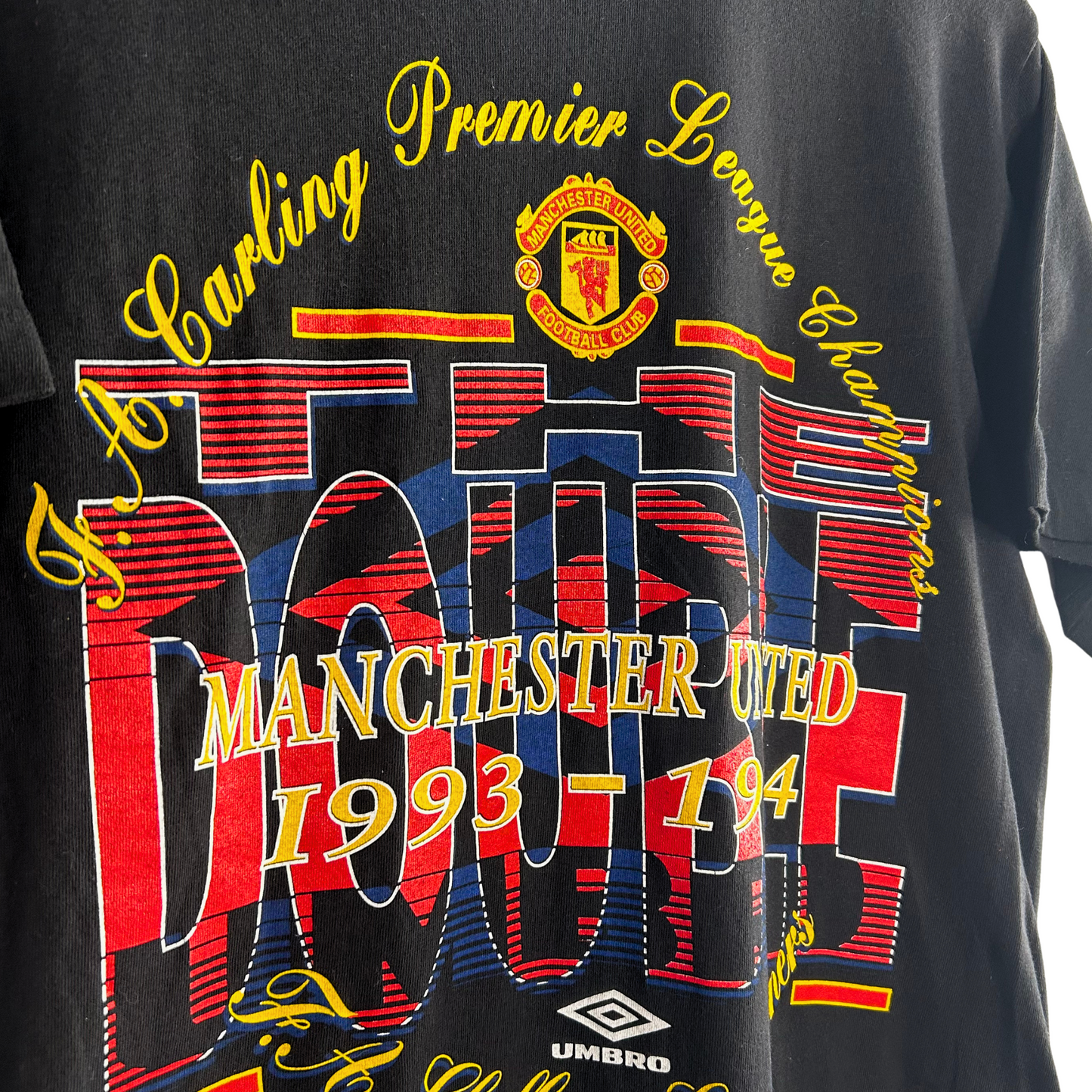 1993-94 Manchester United “Champions” Cotton Tee - M