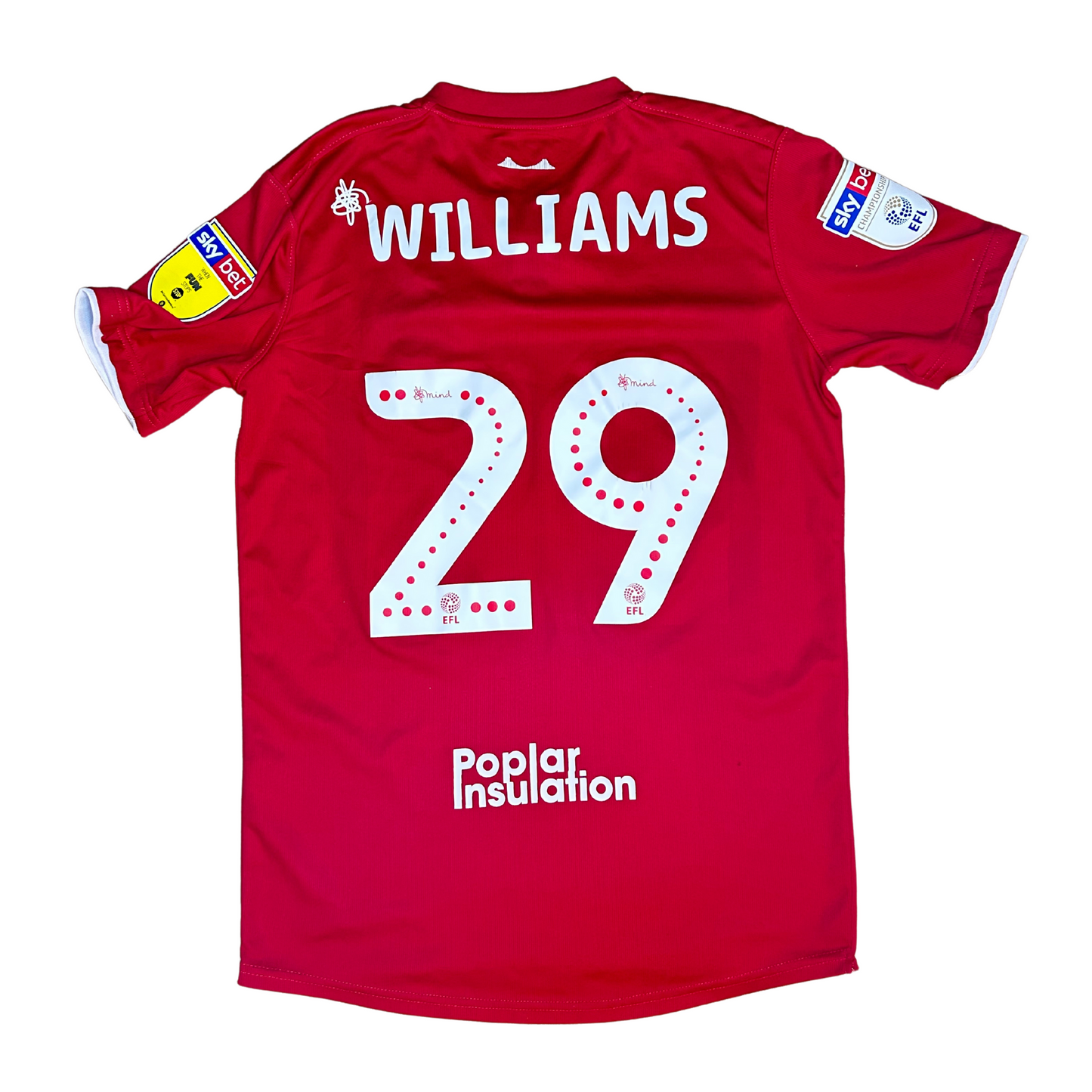 2019-20 Bristol City Match Worn/Issued Home Shirt - Medium - Ashley Williams 29