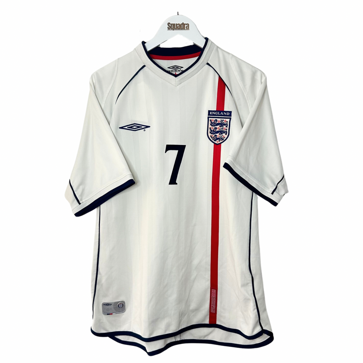 2002 England Home Shirt - Large - Beckham 7