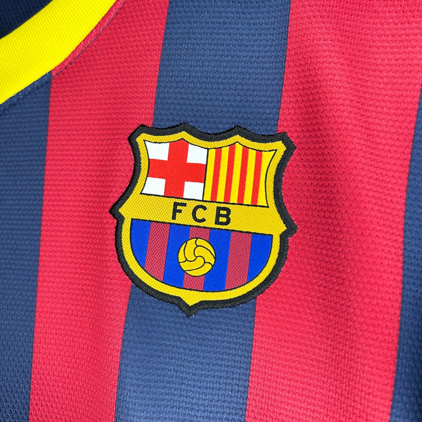 2013-14 Barcelona Sponsorless Home Shirt - Small - Messi 10