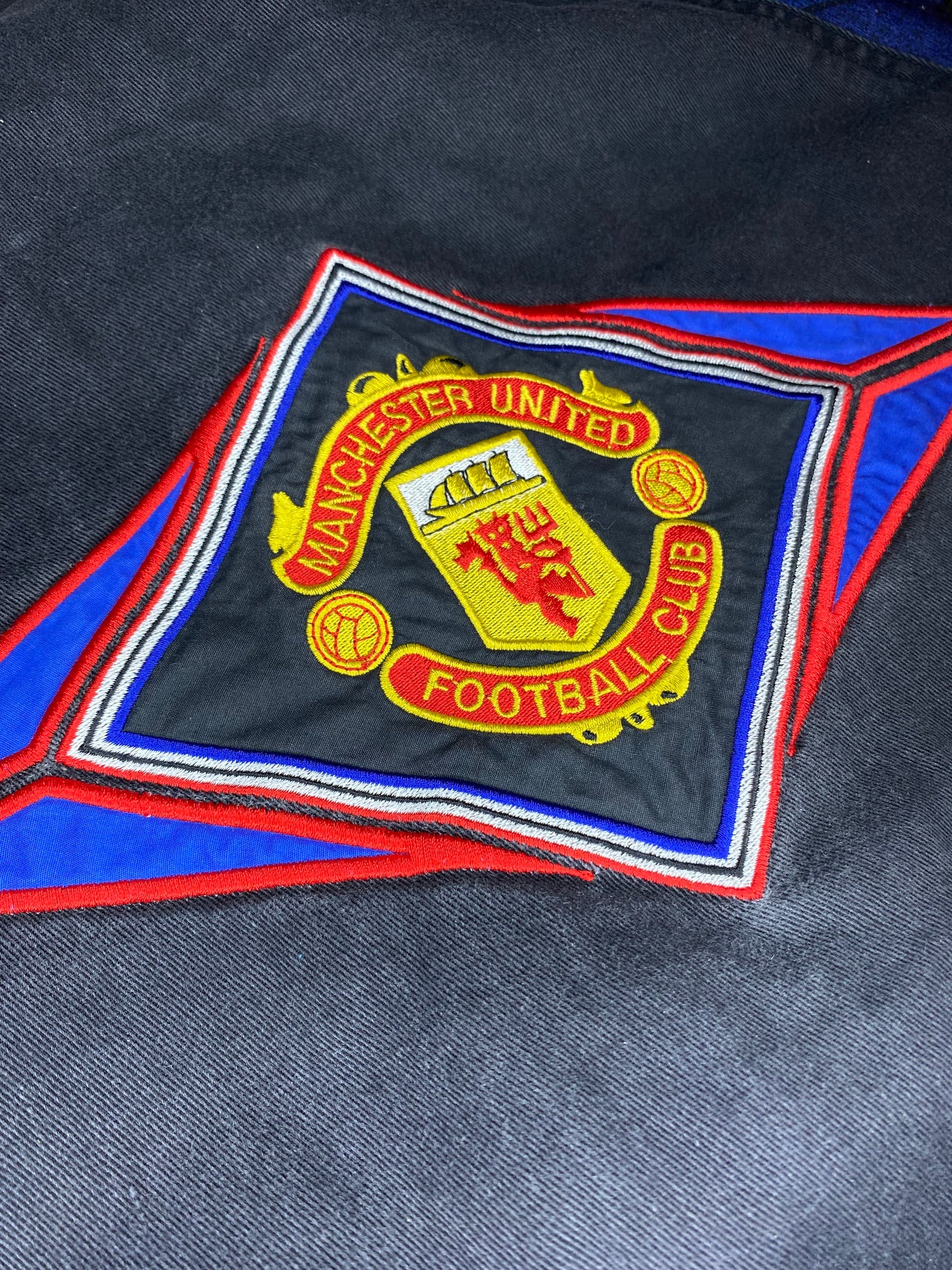 1994-95 Manchester United Denim Bomber Jacket - Excellent - XL