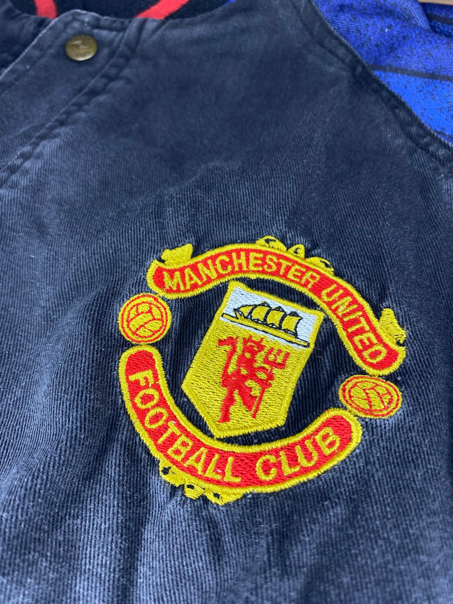 1994-95 Manchester United Denim Bomber Jacket - Excellent - XL