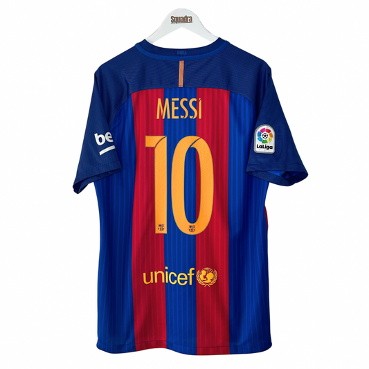 2016-17 Barcelona Sponsorless Home Shirt - Large - Messi 10