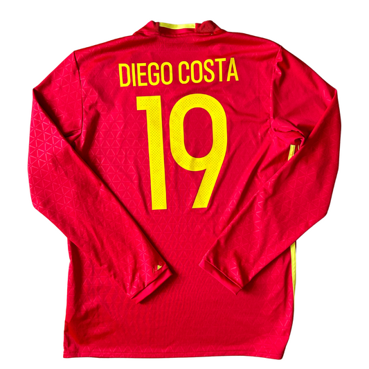 2016 Spain L/S Home Shirt - Excellent - Large - Diego Costa 19