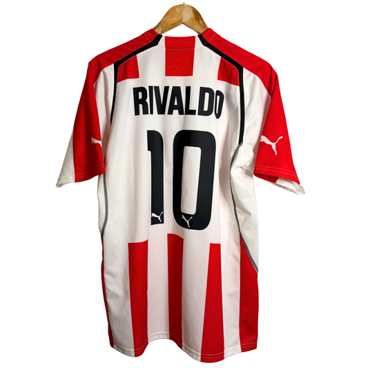 2005-06 Olympiacos Home Shirt “Rivaldo 10” - XL