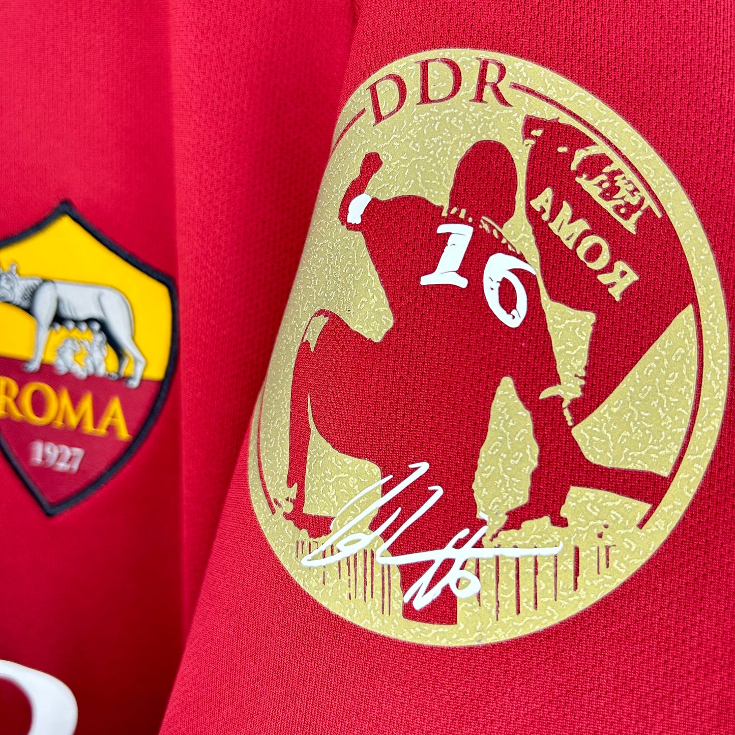 2019-20 Roma Home Shirt - XL - De Rossi 16 - Farewell Patch