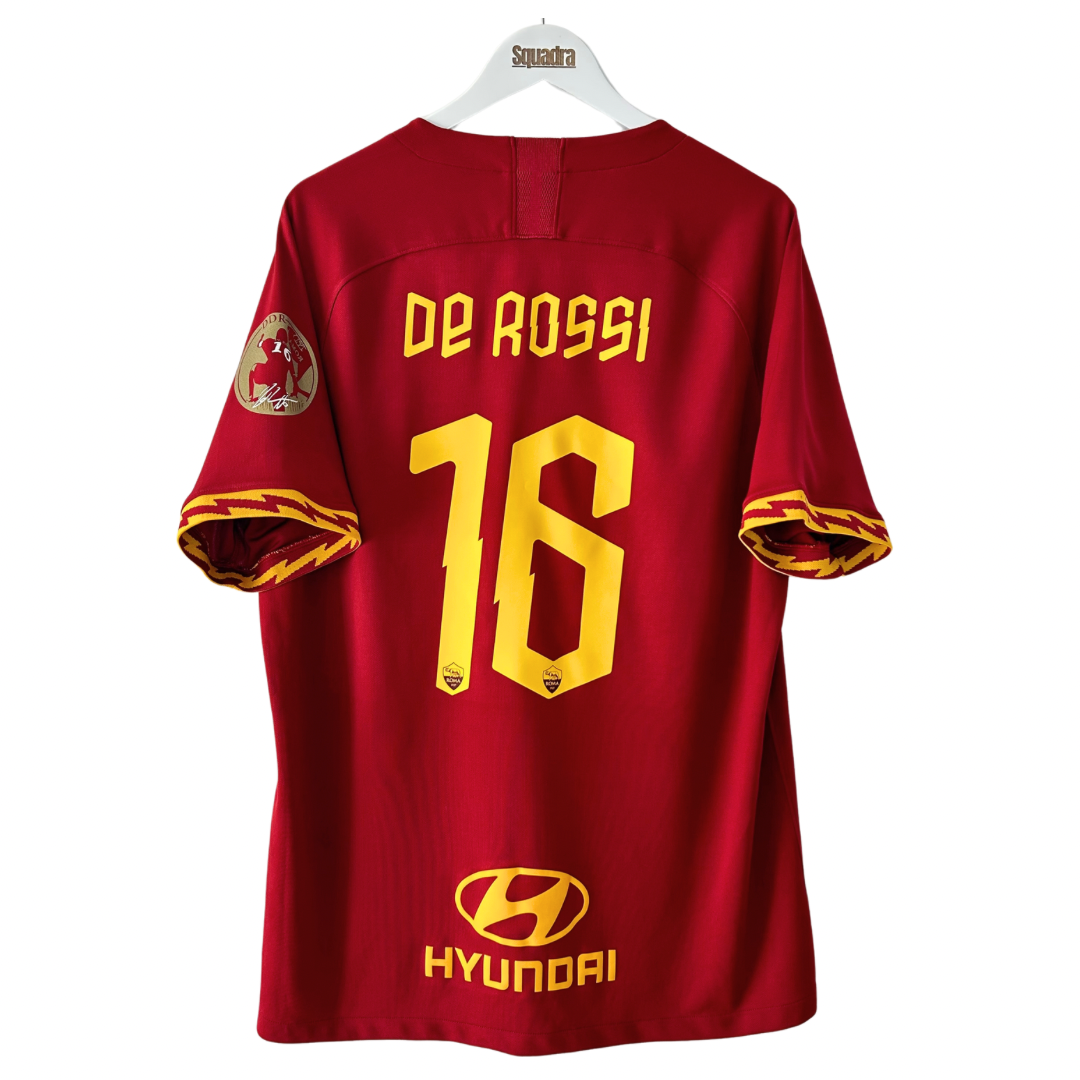 2019-20 Roma Home Shirt - XL - De Rossi 16 - Farewell Patch